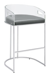 Coaster Thermosolis Acrylic Back Bar Stools Grey and Chrome (Set of 2) Model 183406
